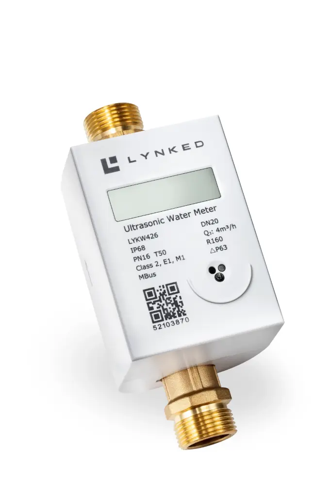 Ultrasonic Water Meter (Brass pipe, Hot (T90), LoRaWAN, 1-1/2") - LYKWU1530H-40