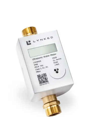 [LYKWU1230H-15] Ultrasonic Water Meter (Brass pipe, Hot (T90), M-Bus, 1/2") - LYKWU1230H-15